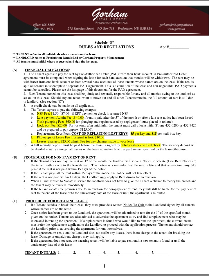 Forms Gorham Real Estate